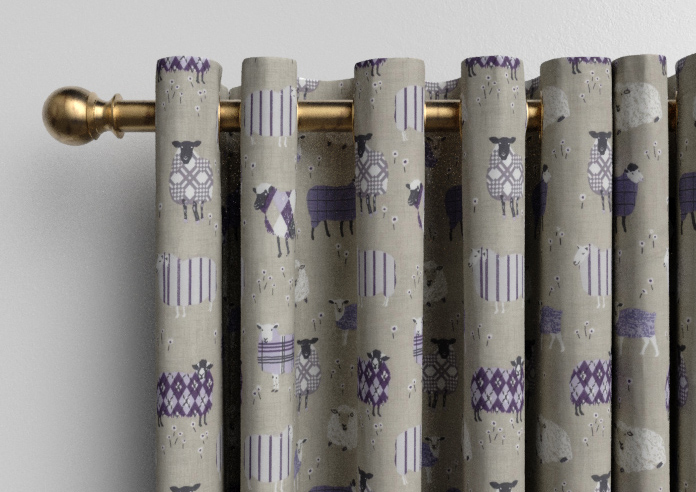 Baa Baa, Lavender - Made to Measure Curtains - Image 12